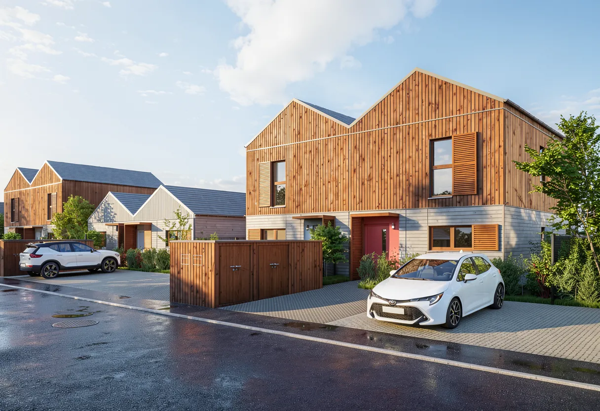 Vue 3D d'un programme d'habitat collectif en ossature bois